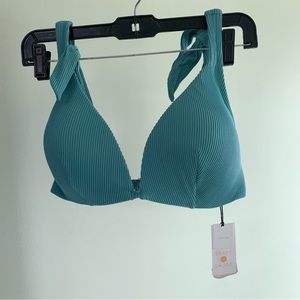 Shade & Shore teal blue underwire bikini top